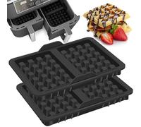 YADOBIG Accessoire pour Friteuse à Air Comprimé en Silicone, Insert à Gaufres Réutilisables Compatibles avec Ninja AF400EU, AF451EU, AF500EU avec Deux Compartiments, 2 Pièces Accessoire Gaufres Belges