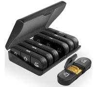 YADOBIG Pilulier Semaine Matin Midi Soir, Pilulier Semainier Francais, Piluliers Medicaments 7 Jours, Pill Box 3 Compartiments, pour Vitamines, Suppléments, Noir