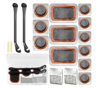 YADOBIG Rustine Velo, Rustine Chambre a Air, Kit Crevaison Velo Comprend 12 Rustines, Kit Reparation Pneu Velo pour VTT, Motos, Vélos de Route