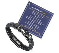 YADOCA Bracelet en Cuir pour Fils - Cadeau d'Anniversaire et de Noël pour Garçons Adolescents de Maman et Papa