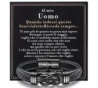 YADOCA Bracelet Homme Cadeau Cuir Noir Infini 'T'AIME POUR TOUJOURS' Cadeau Anniversaire Mari Copain Saint Valentin Noel Homme