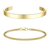 YADOCA Bracelets Hommes Empilable Argent Bracelet pour Hommes Garçons Manchette Corde de Serpent Chaîne Cubaine 19cm Bijoux pour Hommes Cadeaux pour Papa Petit Ami Mari Fils -1