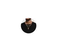 YADOCA Collier Croix en Aacier Inoxydable pour Femme Hommes Corde Chaîne Croix Pendentif Collier Classique Chaîne Réglable Bijoux Cadeau Religieux Or