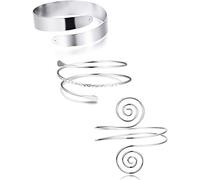 YADOCA Ensemble de 3 Bracelets de Bras Réglables en Métal - Minimalistes et Spirale Punk pour Femmes