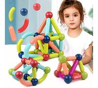 YADODO 120 Pièces Bloc Construction Magnetique Enfant Montessori 3ans 4ans 5ans 6ans 7ans Jeu de Construction Magnétique Montessori Jeux Aimanté Enfant Magnetix Jouet Petit Montessori Jouet Enfant