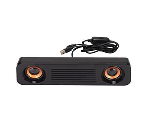 Yadoo Haut-parleurs D'ordinateur Portables, Haut-Parleur Filaire avec Caisson de Basses Stéréo HiFi, Mini Haut-Parleur de Barre de Son Alimenté par USB pour TV, PC, Tablettes, Téléphone Portable
