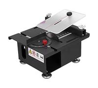 Yadoo Scie Circulaire Sur Table, 100W 6000RPM Mini Scie à Table Électrique, Profondeur de Coupe de 15mm, Vitesse Réglable à 7 Niveaux(Le noir)