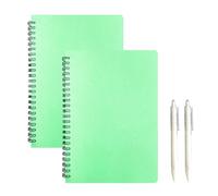 YADUO Lot de 2 carnets à spirales lignés A5 avec un total de 200 feuilles lignées, couverture rigide avec reliure à double spirale, ligné de 7 mm et 2 stylos, 21,1 x 14,5 cm, pour fournitures
