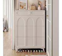 YAEGER Armoire à Chaussures Étroite, Étagère de Rangement pour Chaussures Autoportante, avec 3 Tiroirs Rabattables, Organisateur de Chaussures Étroit pour Entrée, Couloir, Chambre à Coucher