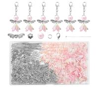 YAEGIMHT Lot de 50 pendentifs ange gardien rose en perles ange gardien - Porte-clés - Pendentif ange gardien - Pendentif DIY - Perles pour bricolage, mariage, bricolage, Noël, baptême, communion