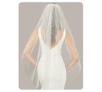 YAEISM Bride Wedding Veil White Glitter Cathedral Sparkly Bachelorette Party Veil Star and Moon Tulle Veils for Brides