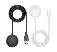 Yaekea Câble de charge USB A + type C compatible avec Google Pixel Watch 2/3 - Câble de charge magnétique de rechange pour Fitbit Sense 1/2, Versa 3 / Versa4, Ace LTE - Noir + blanc