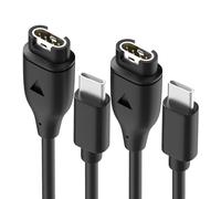 Yaekea Lot de 2 câbles de charge USB C compatibles avec montre Garmin Instinct/Forerunner/Fenix/Vivoactive/Venu/Vivosmart - 1 m