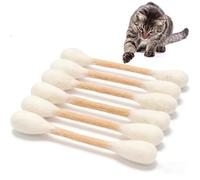 Yaepoip 6/12Pack Cotton Swabs Cat Toys with Catnip Durable Big Kitten Chew Dental, Soft Plush Cat Kick Stick for Indoor Cats Relieve Boredom (6Pcs)