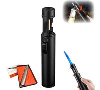Yaepoip Airbrush Windproof Lighter, Portable Adjustable Refillable Butane Jet Lighter, 360 Degree Rotating Ignition, Windproof Adjustable Flame Size (Black)