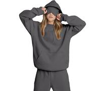 Yaepoip Comfort Airplane Mode Travel Hoodie with Eye Mask Built in,Wearable Blanket Hoodie with Hidden PocketsUnisex (Dark Grey,TG)