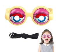 Yaepoip Crazy Prank Winking Blinking Eye Prank Toy Funny Glasses with Winking Eye Mechanism Kinetic Crazy Eyes Glasses with Strap (Yellow)