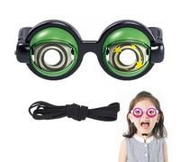 Yaepoip Crazy Prank Winking Blinking Eye Prank Toy Funny Glasses with Winking Eye Mechanism Kinetic Crazy Eyes Glasses with Strap (Green)