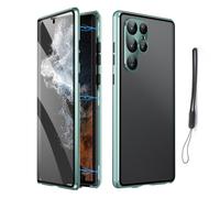 Yaepoip Magnetic Tempered Glass Double-Sided Phone Case for Samsung S25 S24 S23 S22 S21 Ultra Plus, Anti-Peep All-Round Protection & Anti-Drop (for Samsung S23,Green)