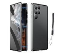 Yaepoip Magnetic Tempered Glass Double-Sided Phone Case for Samsung S25 S24 S23 S22 S21 Ultra Plus, Anti-Peep All-Round Protection & Anti-Drop (for Samsung S23,Silver)