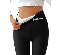Yaepoip Soft Clouds Fleece Leggings for Women Winter, Casual Warm Winter Solid Pants, Soft Clouds Fleece Lined Leggings (XL,Black)