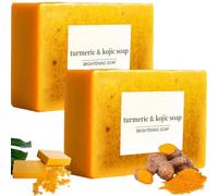 Yaepoip Turmeric Kojic Acid Cleansing Soap, Turmeric Soap Bar for Face & Body, Turmeric Kojic Acid Soap Bar, Tumeric Soap, Kojic Acid and Turmeric Cleansing Pads, Kojic Acid and Turmeric Soap (2pcs)