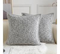Yaertun Lot de 2 Housses de Coussin Décoratives à Motif Tie-Dye en Texture Chenille Taie d'oreiller d'Accent en Velours Doux et Confortable pour Canapé Sofa Chambre ou Salon 45 x 45 cm Gris Clair