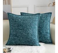 Yaertun Lot de 2 Housses de Coussin Décoratives à Motif Tie-Dye en Texture Chenille Taie d'oreiller d'Accent en Velours Doux et Confortable pour Canapé Sofa Chambre ou Salon 65 x 65 cm Bleu