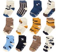 Yafane Lot de 12 paires de chaussettes en coton respirantes multicolores de 0 à 7 ans pour bébé unisexe chaussettes pour fille et enfant et garçons idéal cadeau, Multicolore 11, 5-7 ans