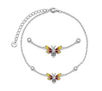 YAFEINI Bijoux de Cheville D'abeille Cadeaux pour Femmes Adolescentes Filles Chaîne de Cheville D'abeille en Argent Sterling Avec Chaîne D'extension de 2.5 Pouces