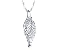 YAFEINI Collier Aile D'ange pour Femme en Argent Sterling 925 Collier Ange Gardien Aile Diamant Pendentif Charme Ange Bijoux Cadeaux pour Filles (Aile D'ange)