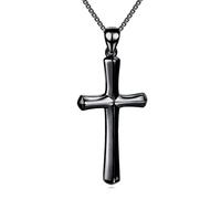 YAFEINI Collier avec pendentif en forme de croix religieuse en argent sterling - Cadeau pour femme et homme, 18+2, Argent sterling, Zircone cubique