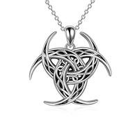 YAFEINI Collier Celtique pour Femmes - Bijoux Viking 925 Amulettes en Argent Sterling Triskle