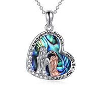 YAFEINI Mère et Fille Chaîne 925 en Argent Sterling Ormeau Coquille Maman Collier Pendentif Anniversaire Fête des Mères Chaîne de Bijoux Cadeaux pour Maman (W-Abalone Shell Collier mère et fille)
