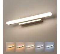 Yafido 40CM LED Lampe Miroir Salle de Bain, 5 Températures de Couleur IP44 Applique Murale Salle de Bain, 10W 880LM Chrome Luminaire Vasque 220V, Blanc Chaud-Naturel-Froid