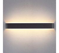 Yafido Applique Murale Interieur LED 90CM Lampe Murale Noir 30W Blanc Chaud 3000K Moderne pour Chambre Salon Escalier Couloir AC 230V