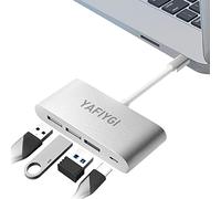 YAFIYGI Hub USB-C 4 en 1 multiport avec 1 port USB 3.0 et 2 ports USB 2.0 et 87 W PD Charge Compatible avec MacBook Pro 2020-2016 13/15/16 New Mac Air/Surface ChromeBook Adaptateur de connexion