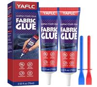 YAFLC Colle Textile 75mlx2, Colle Tissu Extra Forte pour Réparation, Adhésif Textile pour Tissus, Cuir, Nylon, Toile, Denim