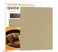 YAFLC Patch de Réparation en Cuir Beige moyen, 21x28cm Patch cuir Auto-adhésif Rénovation, Simili Cuir Autocollant pour Canapé de Siège de Voiture Meubles Vestes Sac