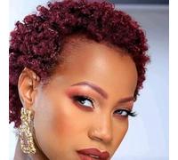 YAGAMAXUNZ Perruque Courte bou Coupe Pixie,Cheveux bouclés Duveteux idéale Femmes Noires Quotidien,pour Afro-américaines fêtes Cosplay 5