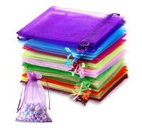 Yagaspantery 100 Pieces Sachets en Organza, 10 x 15 cm Pochettes Cadeau avec Cordon de Serrage, Sachets pour Faveur de Mariage, Bonbons, Pochette à Bijoux (10 * 15cm)