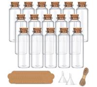 Yagaspantery 16pcs 40ml Petite Bouteilles en Verre, bouteilles de souhaits,Pot a Epices avec bouchons en liège pour mariages ou anniversaires,la décoration de DIY