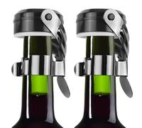 Yagaspantery 2 pièces Bouchon Champagne, Bouchon Bouteille Vin Acier Inoxydable, Accessoires réutilisables pour Le vin, avec silicone Résistant aux fuites Restez frais (Noir)