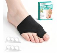 Yagaspantery Orthèses Hallux Valgus, 3 Trous En silicone Separateur Orteil, Chaussettes Valgus, Hallux valgus Correcteur Jour Nuit, élastique et Doux, Convient aux Hommes et aux Femmes,Noir