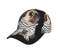 yagDAA Casquettes de baseball réglables avec imprimé chien carlin mignon pour homme course à pied casquette de golf chapeau pour sports de plein air randonnée unisexe noir