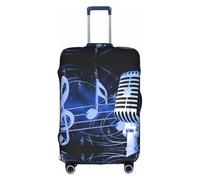 yagDAA Housse de protection pour valise avec microphone et notes de musique pour valises de 45,7 à 81,3 cm, blanc, XL