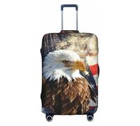 yagDAA Housse de protection pour valises de 45,7 à 81,3 cm avec drapeau américain - Imprimé aigle de feu, blanc, M