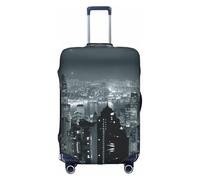 yagDAA Housse de protection pour valises de 45,7 à 81,3 cm avec impression de nuit aérienne Hong Kong, blanc, S