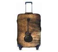 yagDAA Housse de protection pour valises de 45,7 à 81,3 cm avec imprimé guitare musicale, blanc, L
