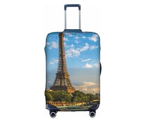 yagDAA Housse de protection pour valises de 45,7 à 81,3 cm Motif coucher de soleil sur la Tour Eiffel et la Seine, blanc, M